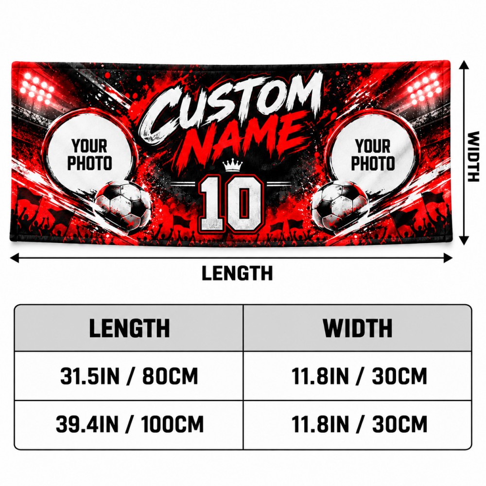 1PCS Custom Soccer Fan Towel P - Party Games Name recension och pris