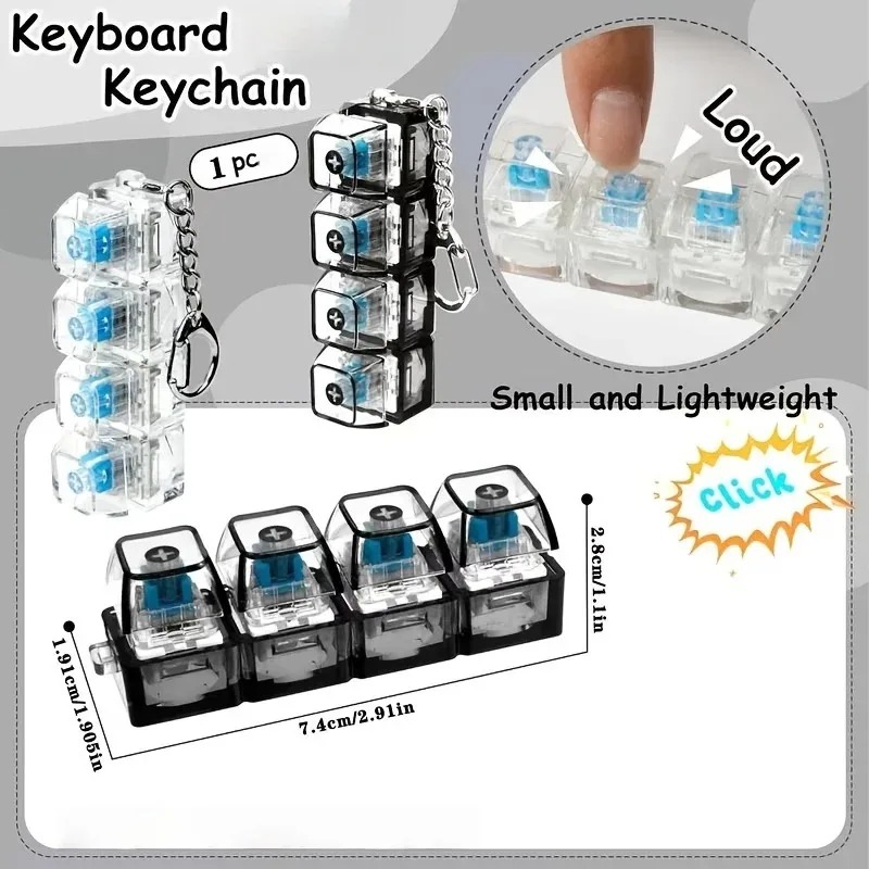LED Keyboard Keychain Fidget T - Party Games For Adults And Kids recension och pris