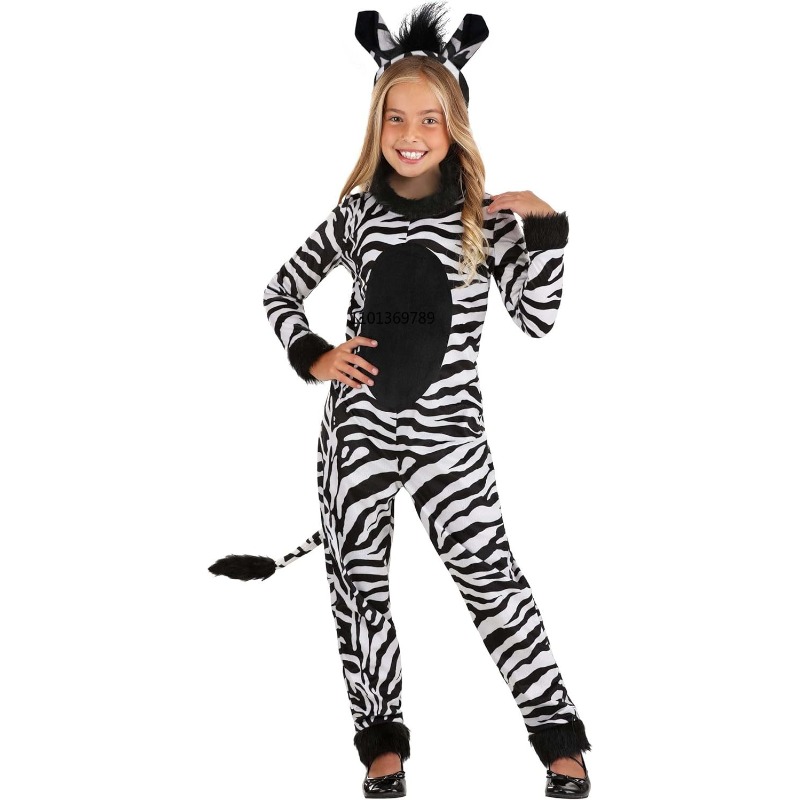 Girls Zebra Costume with Headb - Zoo Party Games recension och pris